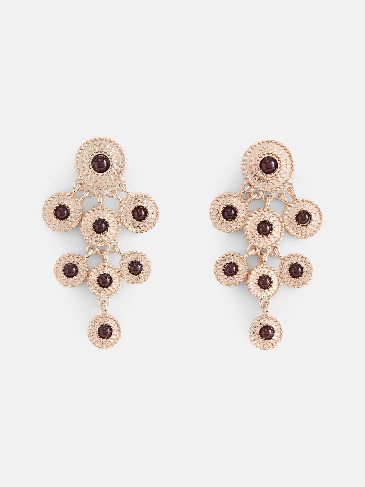 Scenario women's gold-plated circle drop earrings