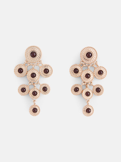 Scenario women's gold-plated circle drop earrings
