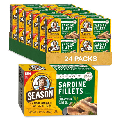 SEASON sardine fillets in extra virgin olive oil 24-pack