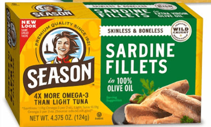 SEASON sardines in olive oil salt added 2 pack