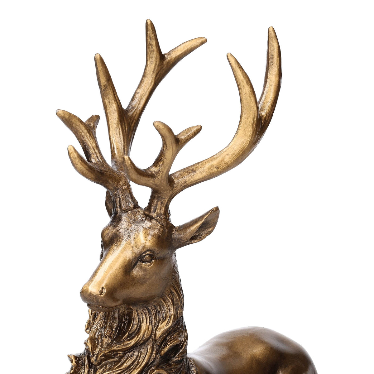 Holiday Time gold sitting deer Christmas decoration
