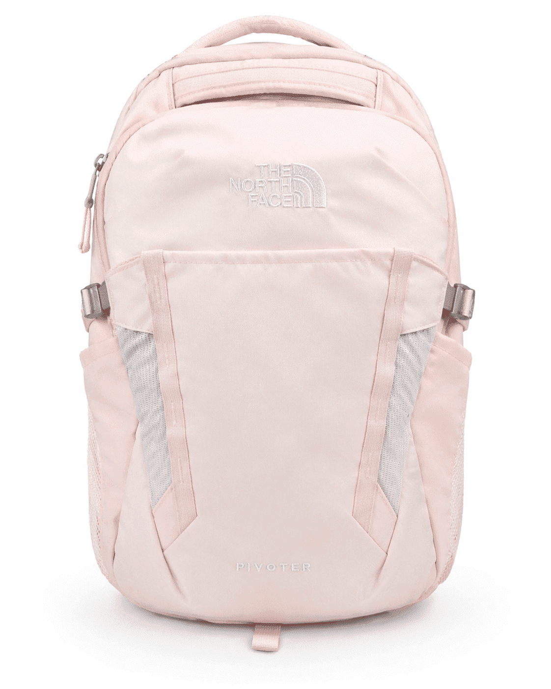 The North Face Pivoter everyday laptop backpack in Purdypink and TNFWhite