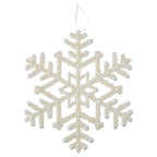 Holiday Time white pearl jumbo snowflake Christmas ornament