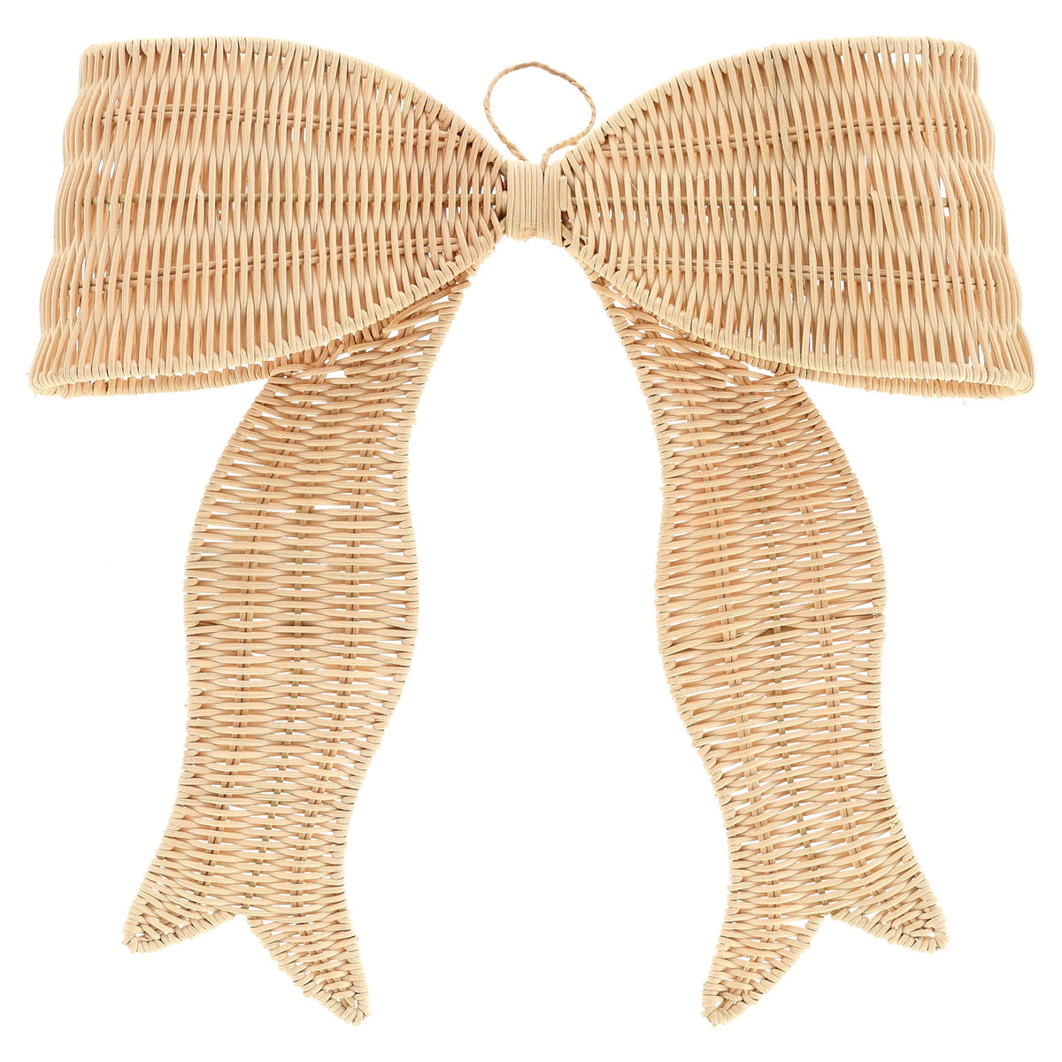 Holiday Time 14-inch beige woven rattan Christmas bow