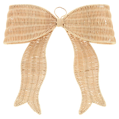 Holiday Time 14-inch beige woven rattan Christmas bow