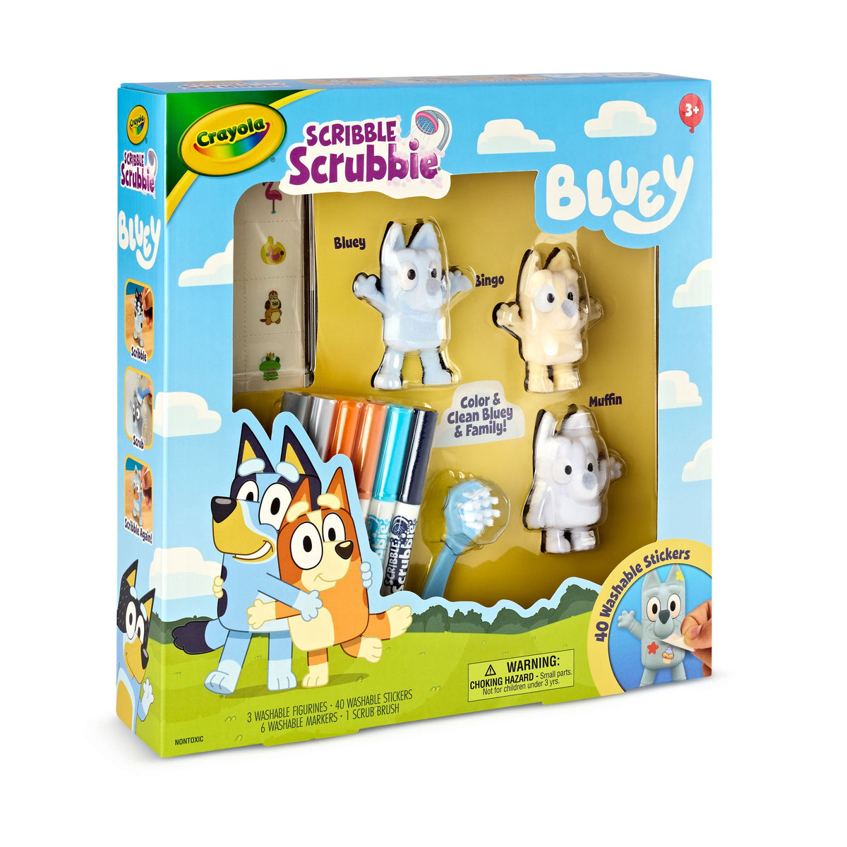 Bluey Scribble Scrubbie figures for creative coloring play