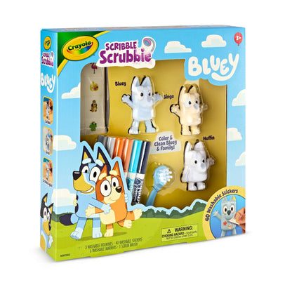 Bluey Scribble Scrubbie figures for creative coloring play