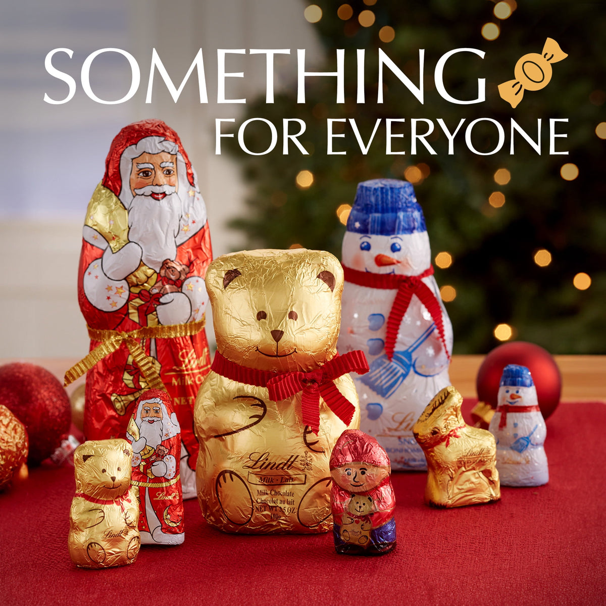 Lindt TEDDY chocolate with festive foil wrapping