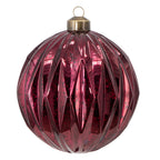 Vintage-inspired burgundy Christmas ornaments with textured details