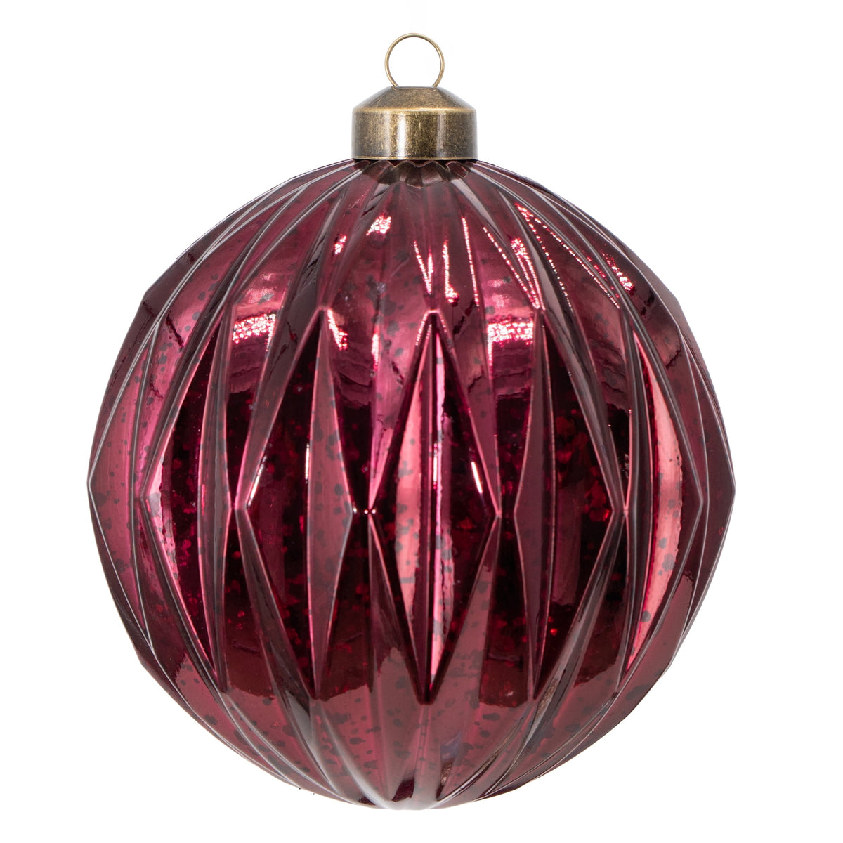 Vintage-inspired burgundy Christmas ornaments with textured details
