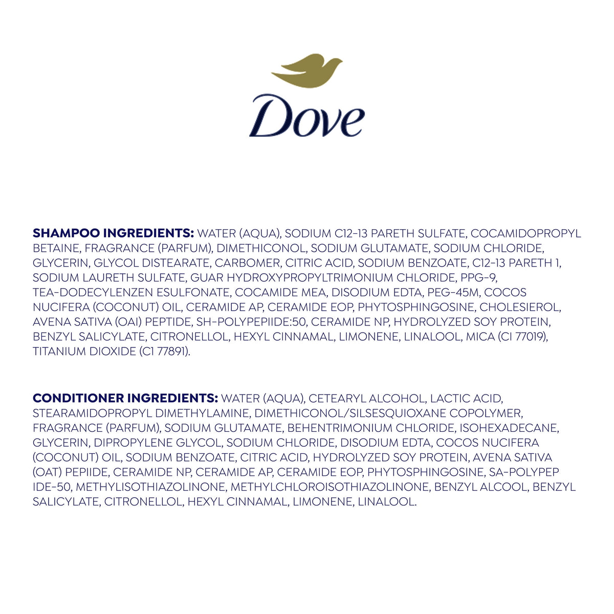 Dove Intensive Repair vegan shampoo and conditioner set