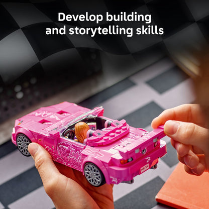 LEGO Speed Champions pink car with rear wing