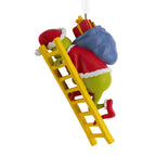 Grinch Christmas ornament with a sack of stolen presents