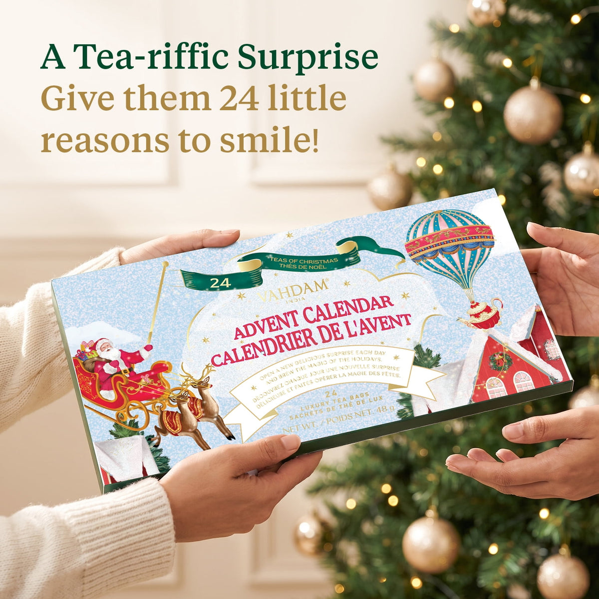 VAHDAM advent tea gift set with 24 unique flavors
