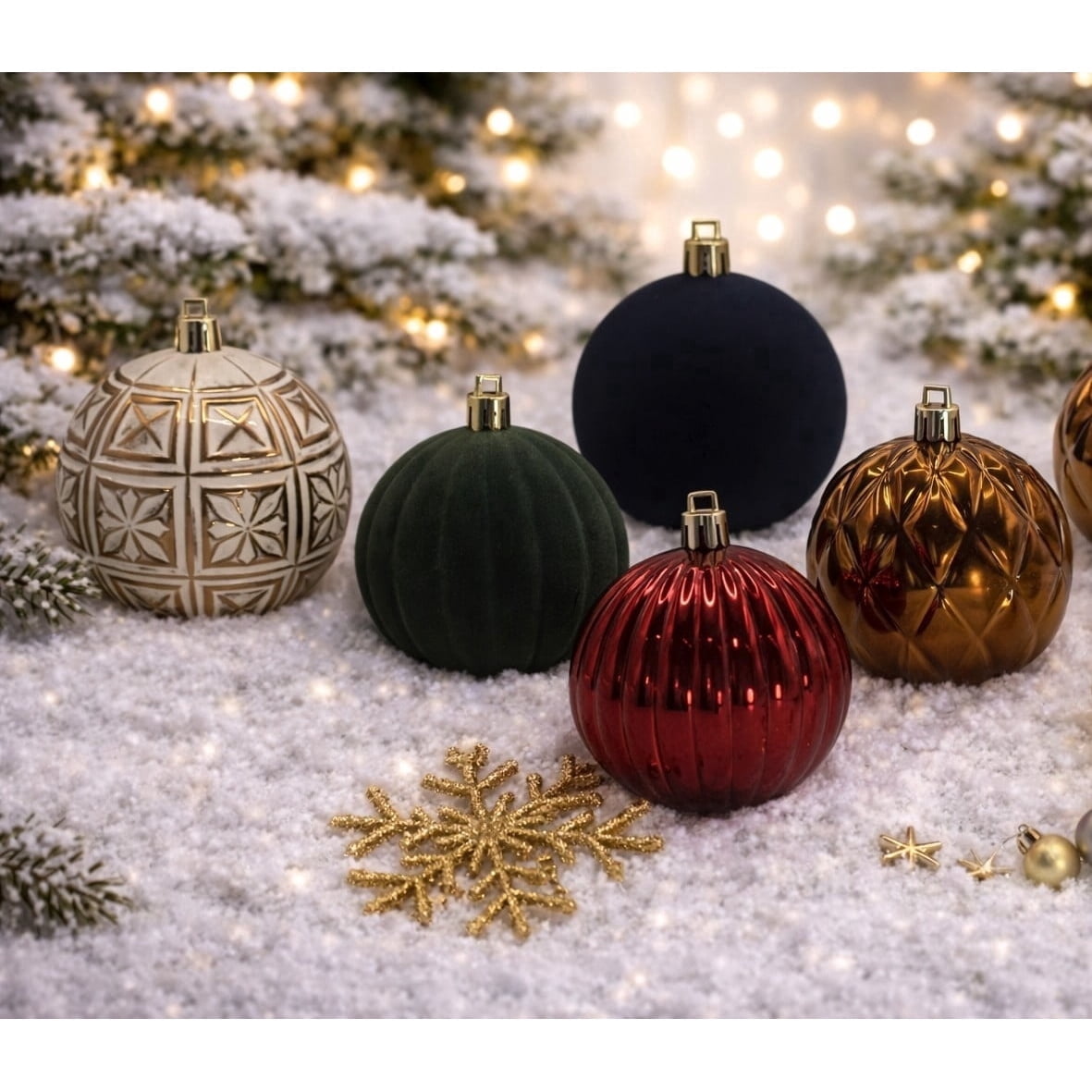 My Texas House Christmas ornament assortment in coordinated holiday colors