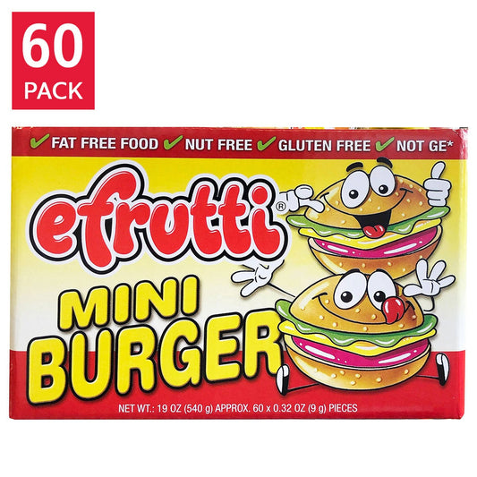 E.Frutti Gummi Mini Burger 60-count individually wrapped candy