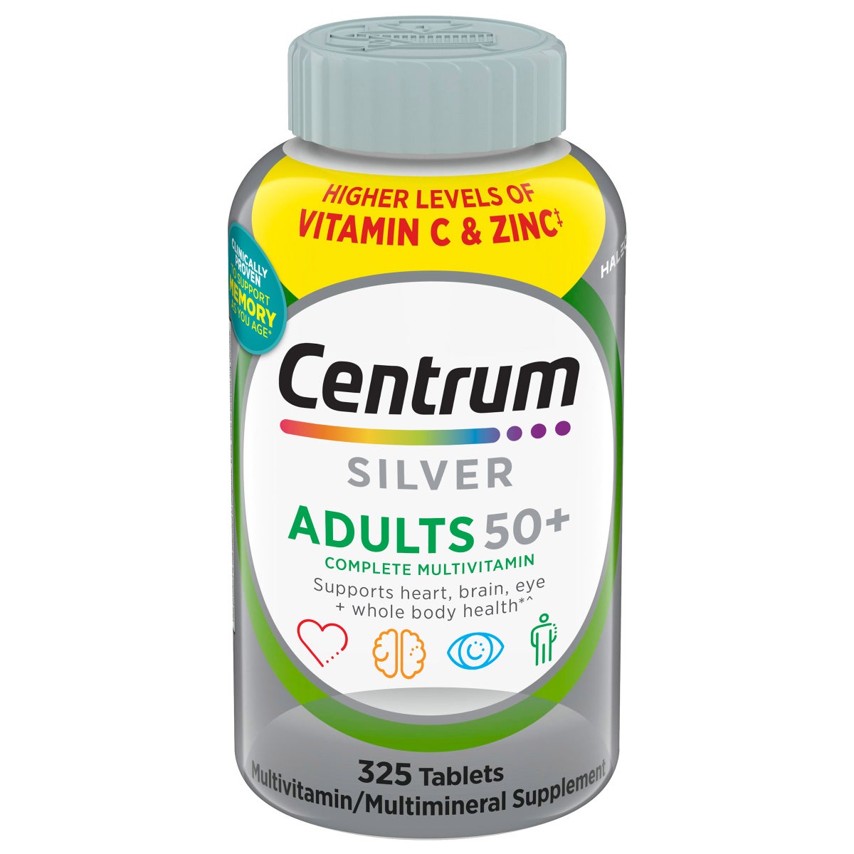 Centrum Silver 50+ multivitamin bottle front view