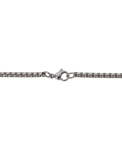 Men's cross necklace with 24-inch wheat-pattern chain