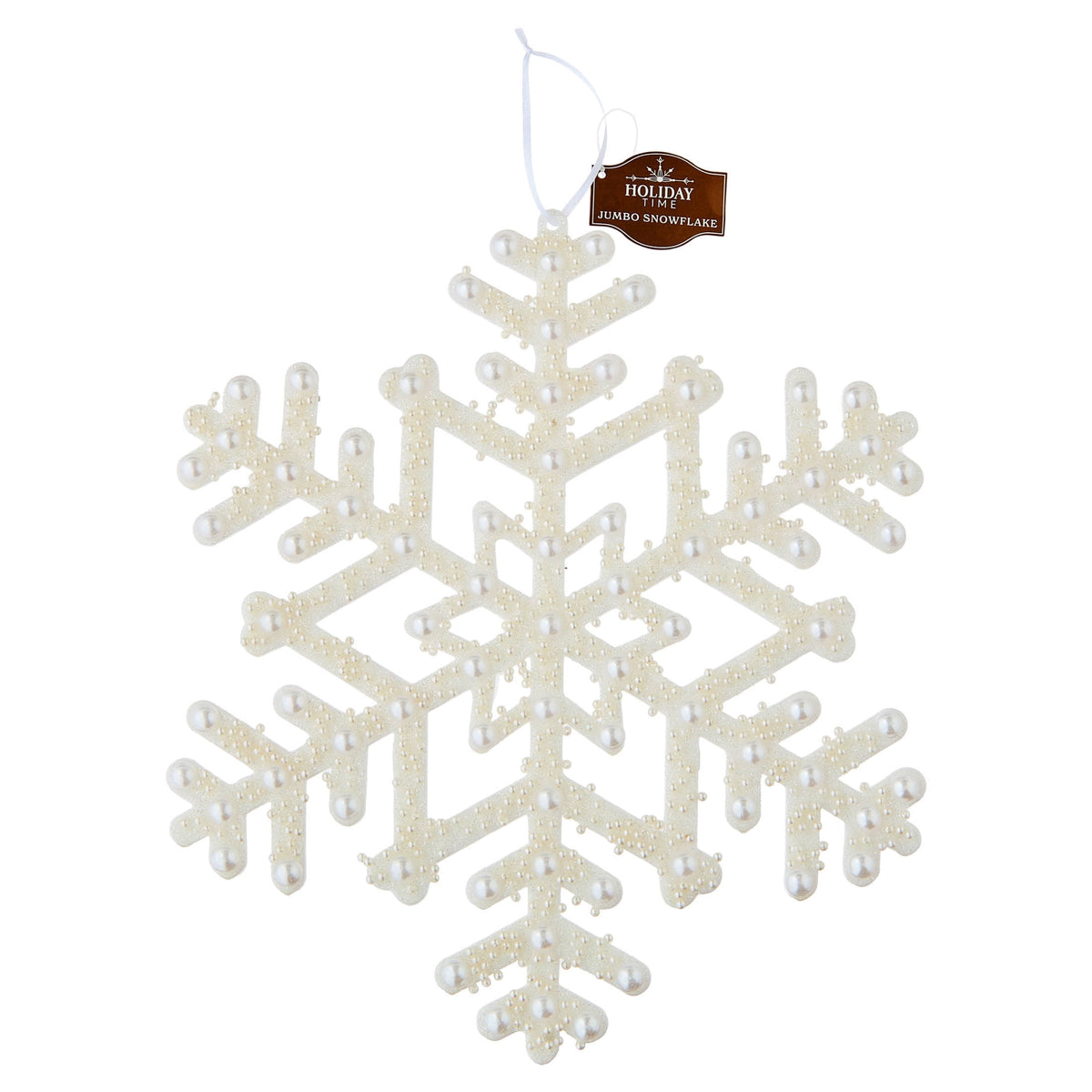 Jumbo Christmas snowflake with pearl-like accents