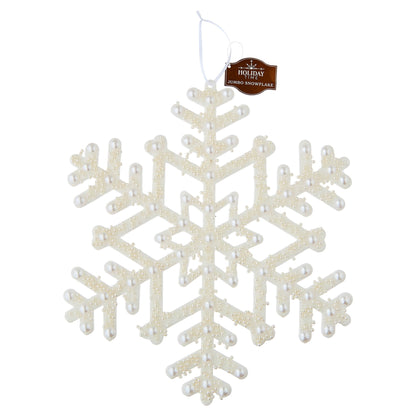 Jumbo Christmas snowflake with pearl-like accents