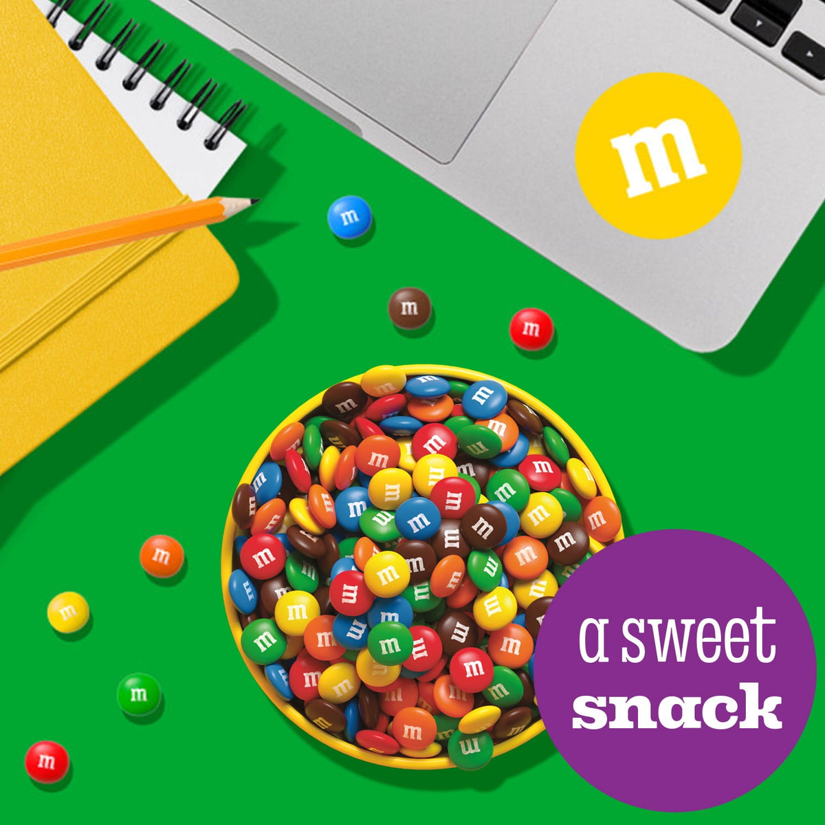 M&M'S milk chocolate candy with colorful candy shells