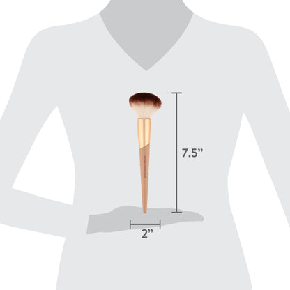Six-piece gold cosmetic brush set for foundation and cheeks