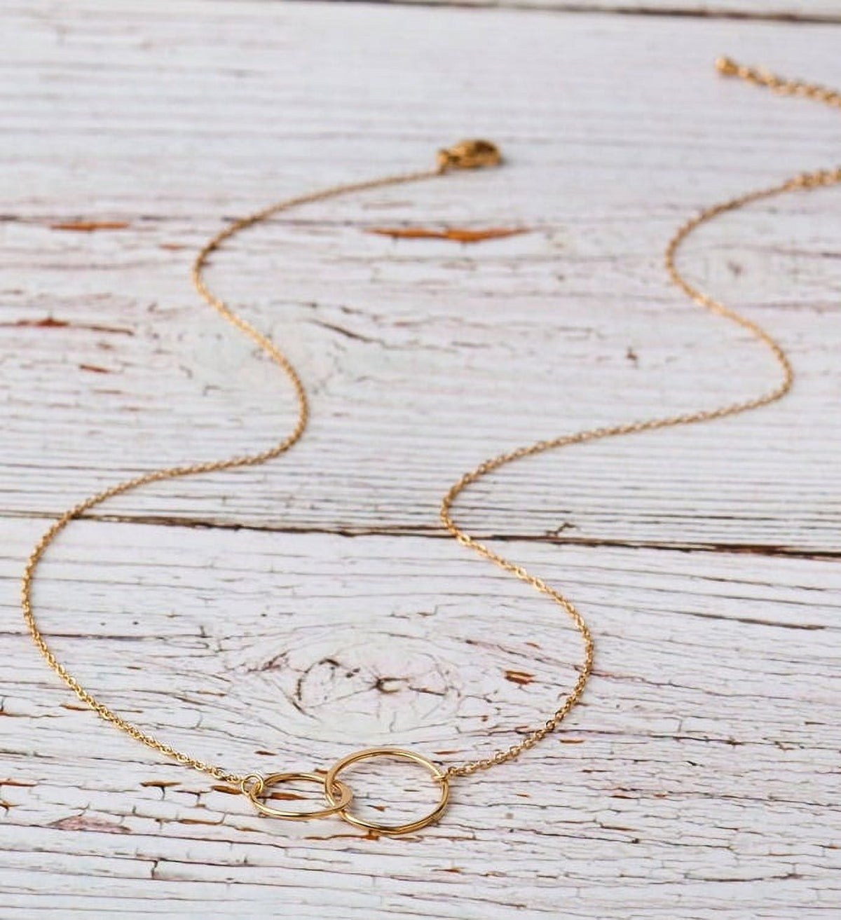 Anavia stainless steel triple infinity rings necklace