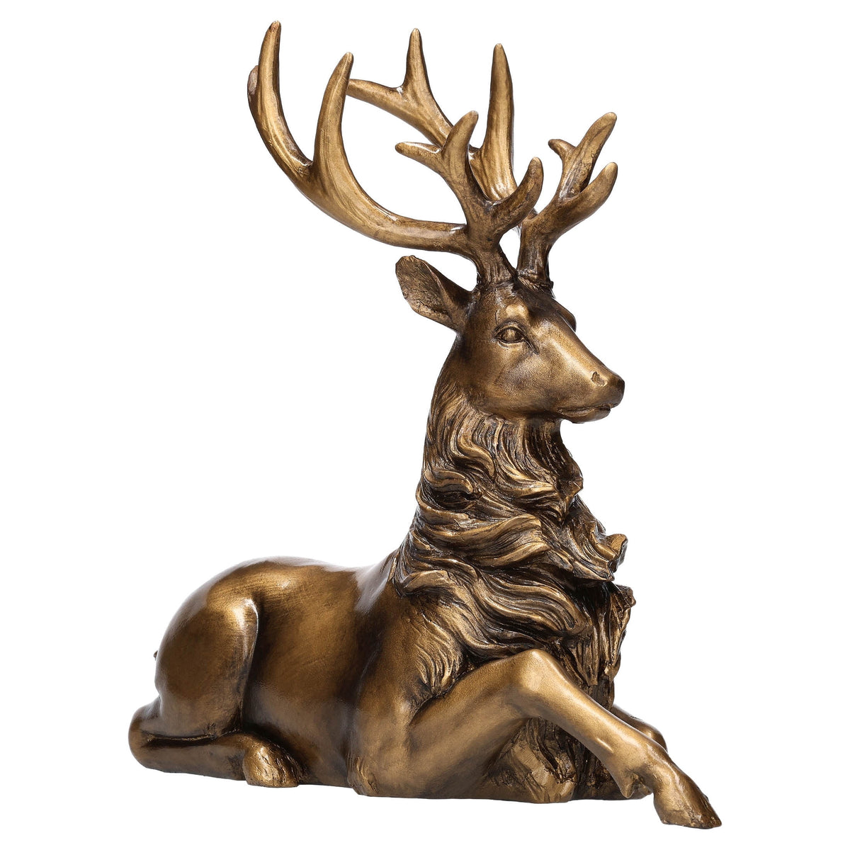 Holiday Time seated Christmas deer with sculpted details