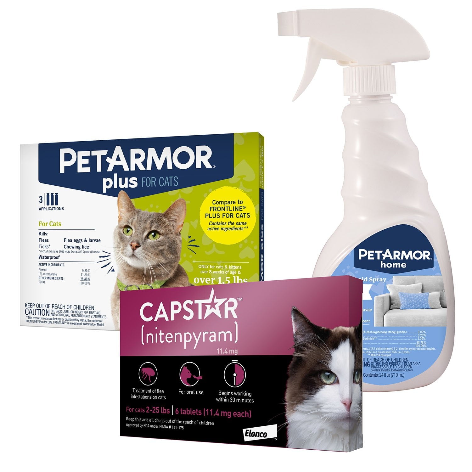 PetArmor Plus Capstar flea and tick bundle for cats 1.5 lbs. and up