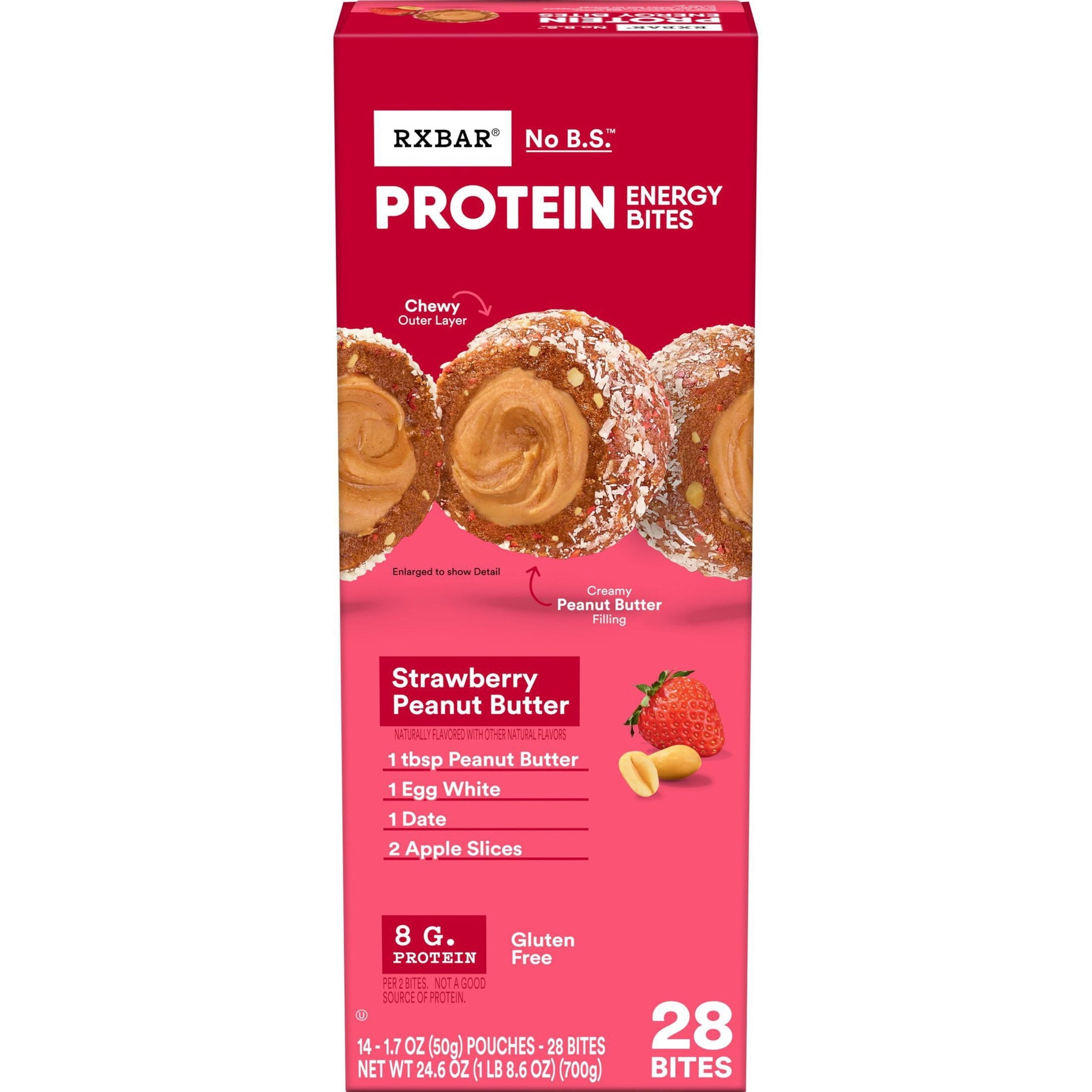 RXBAR protein energy bites strawberry peanut butter 14 ct