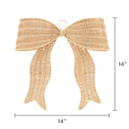 Neutral beige Christmas bow with top hanging loop