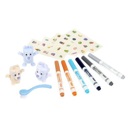 Bluey, Bingo, and Muffin Scribble Scrubbie figures