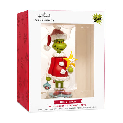 Stylized Grinch nutcracker Christmas ornament