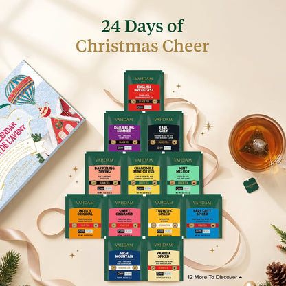 VAHDAM tea advent calendar folding gift box