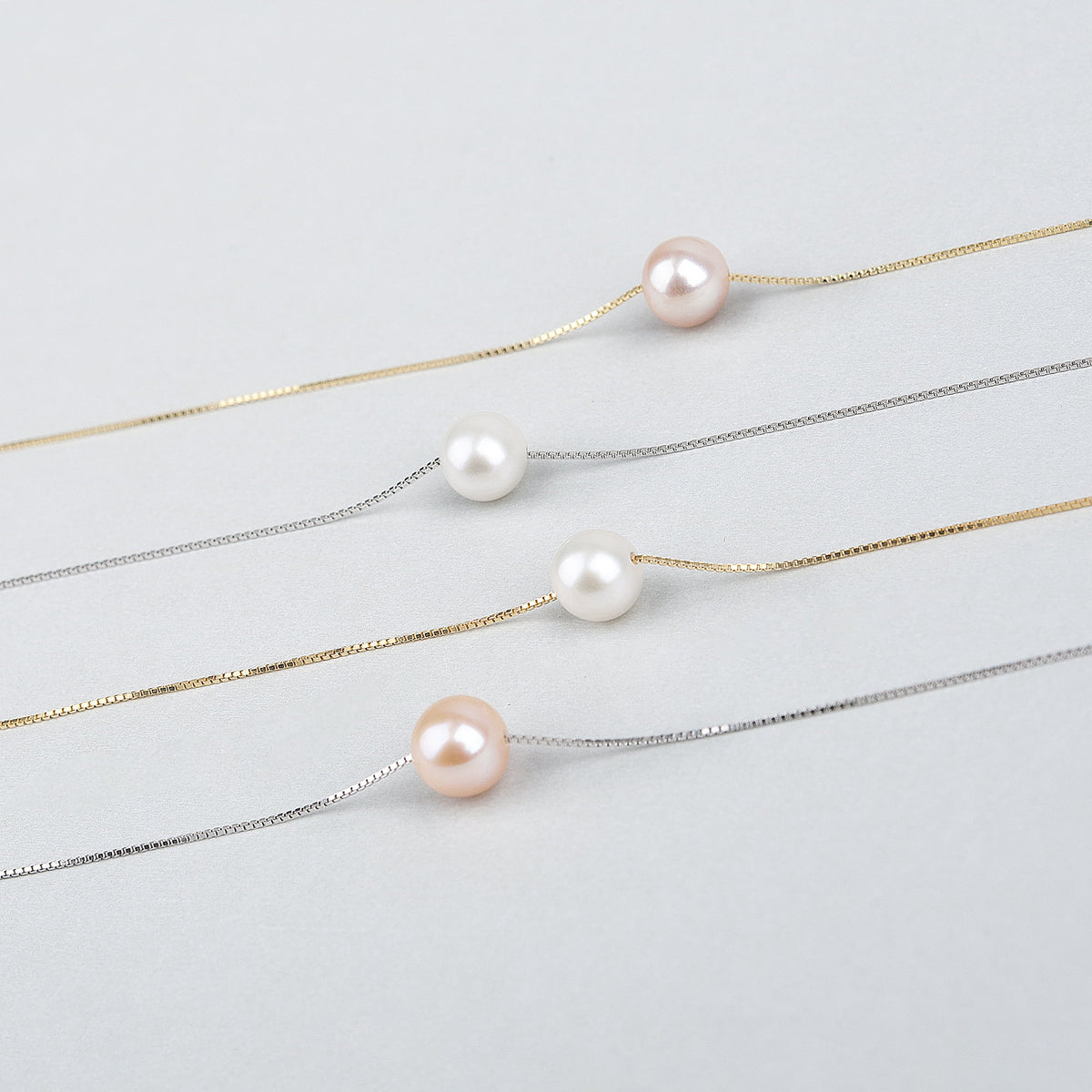 Anavia natural pearl pendant necklace in pink