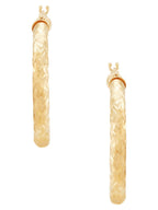 Polished 10K gold hoops with diamond-cut detailing