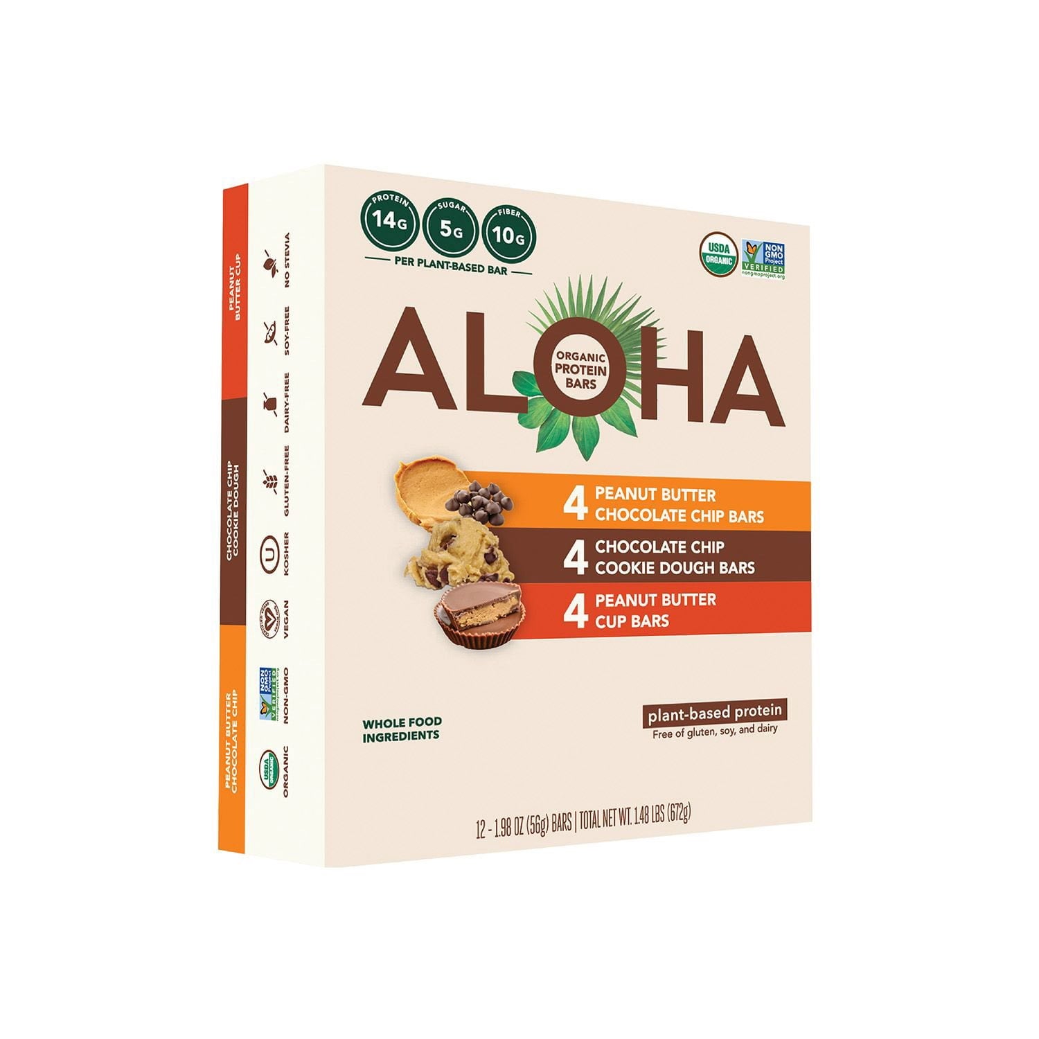 Aloha plant-based protein bars variety pack 12 count