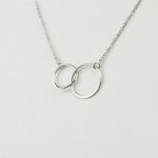 Anavia stainless steel necklace with two circle design