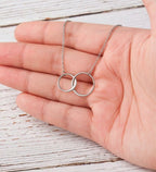 Silver-tone interlocking rings necklace for gifting