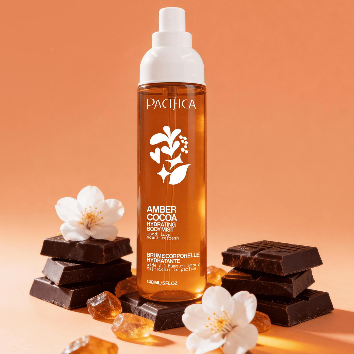 Pacifica Amber Cocoa mist with a warm woody center