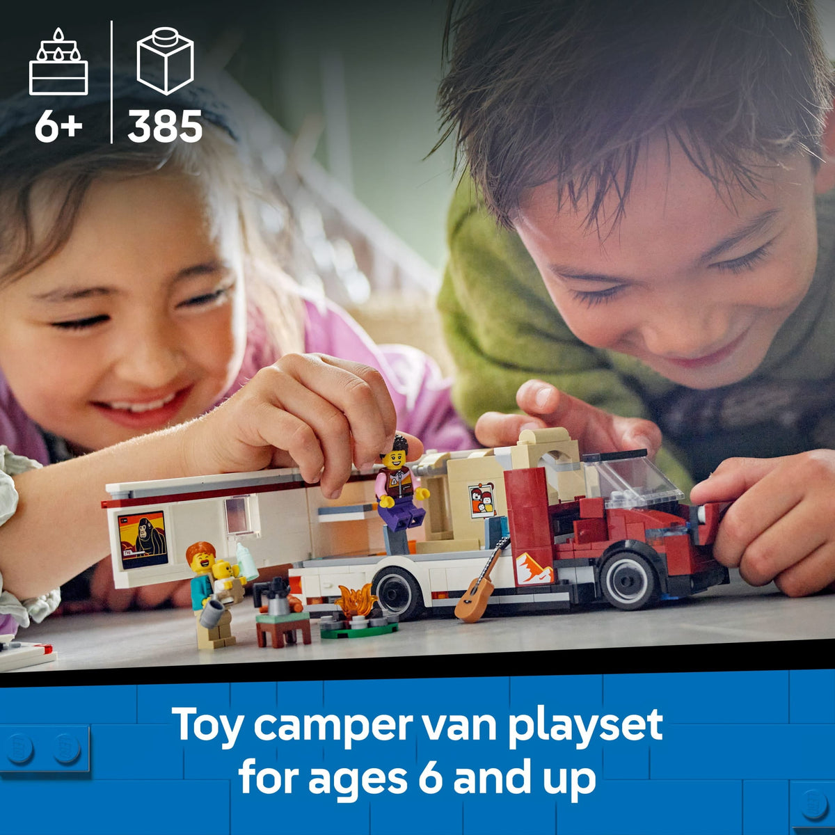 385-piece LEGO City Holiday Adventure Camper Van set