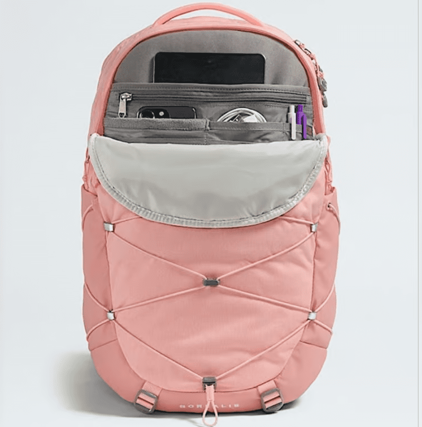 Terracotta dark Borealis backpack with bungee straps