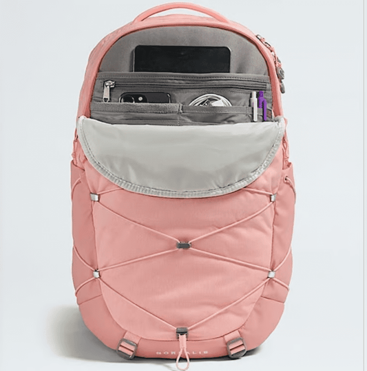 Terracotta dark Borealis backpack with bungee straps