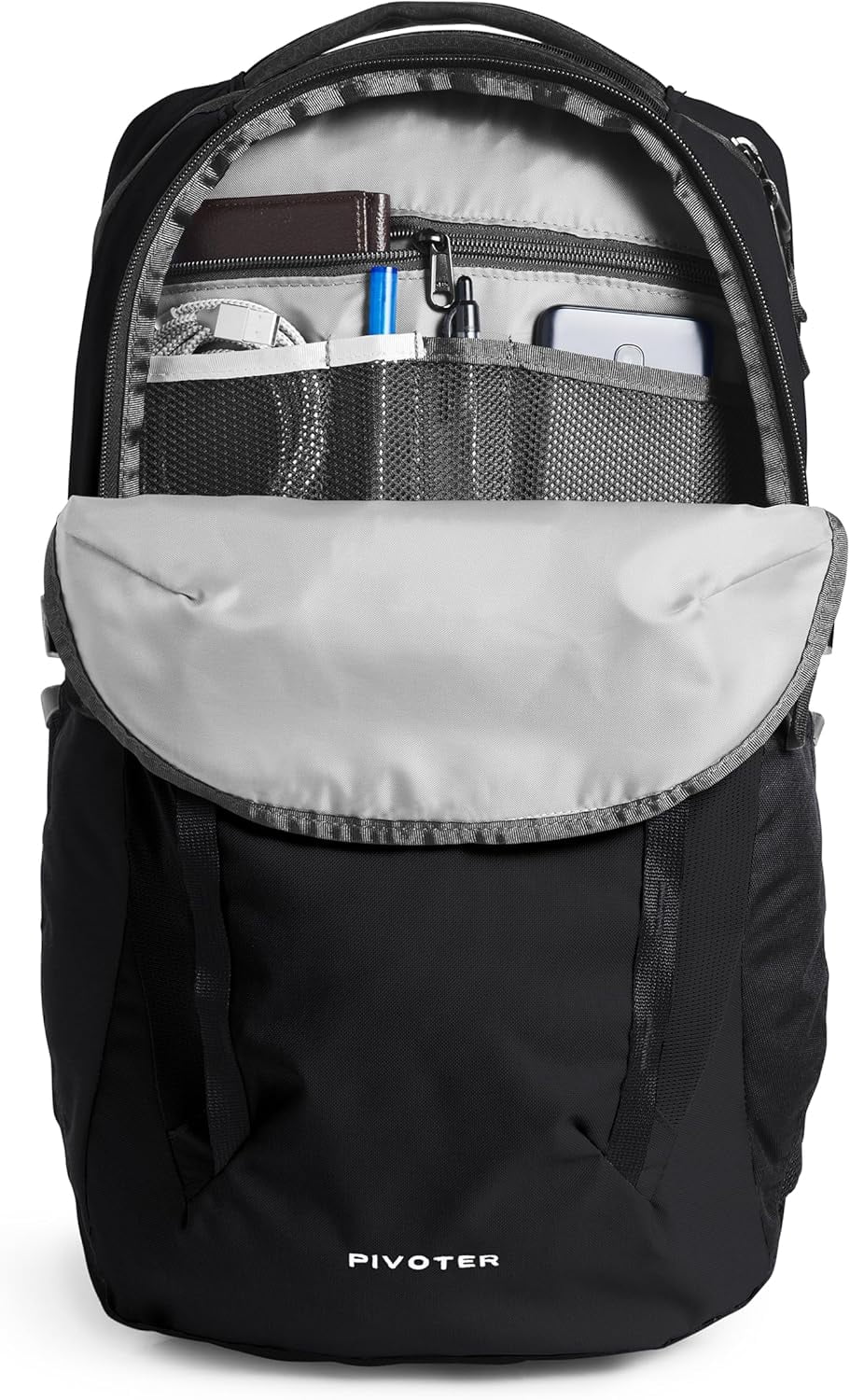 The North Face black backpack with padded back panel