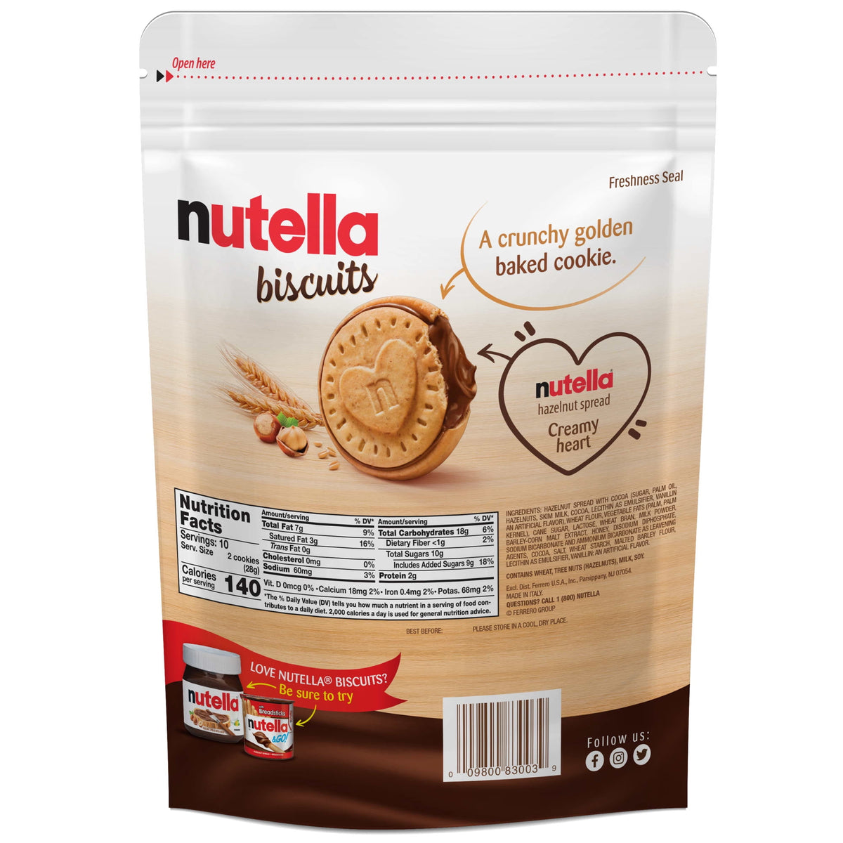 Nutella hazelnut-filled biscuits for lunchbox snacks