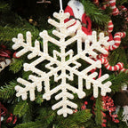 14-inch pearlescent white snowflake holiday ornament