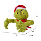 Grinch plush holiday accent with tree-hugging arms
