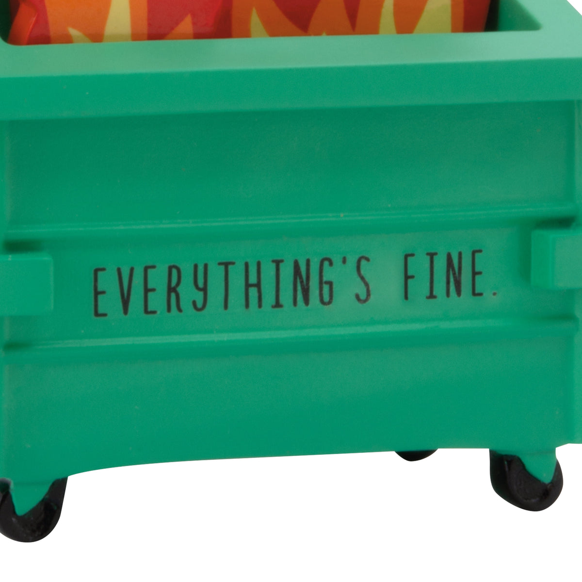 Hallmark Shoebox Christmas ornament with dumpster fire design