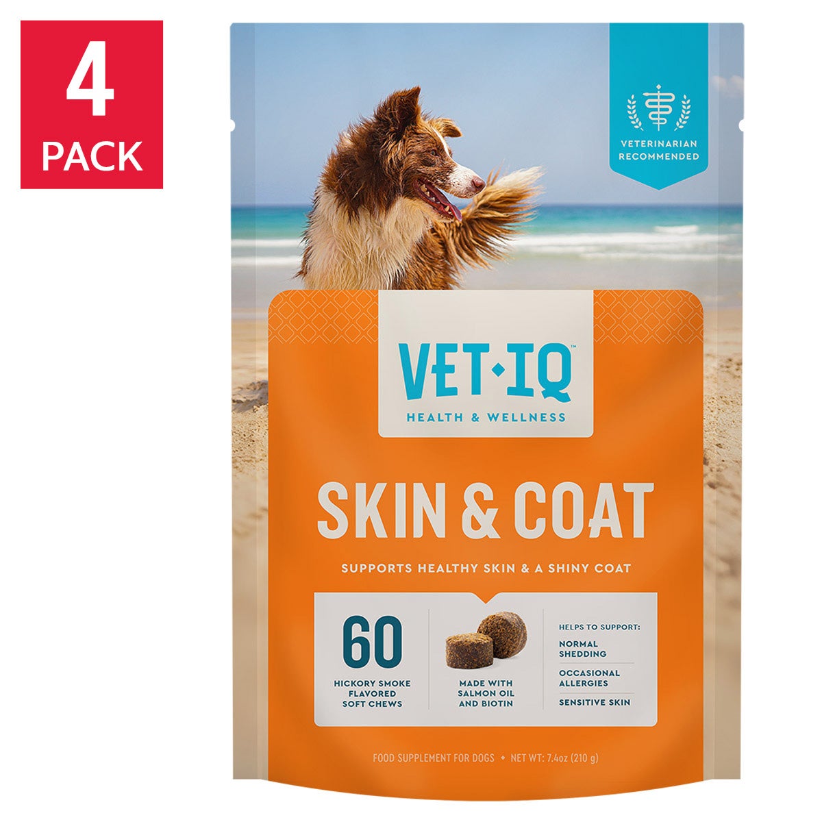 VETIQ skin and coat soft chews for dogs 240 count