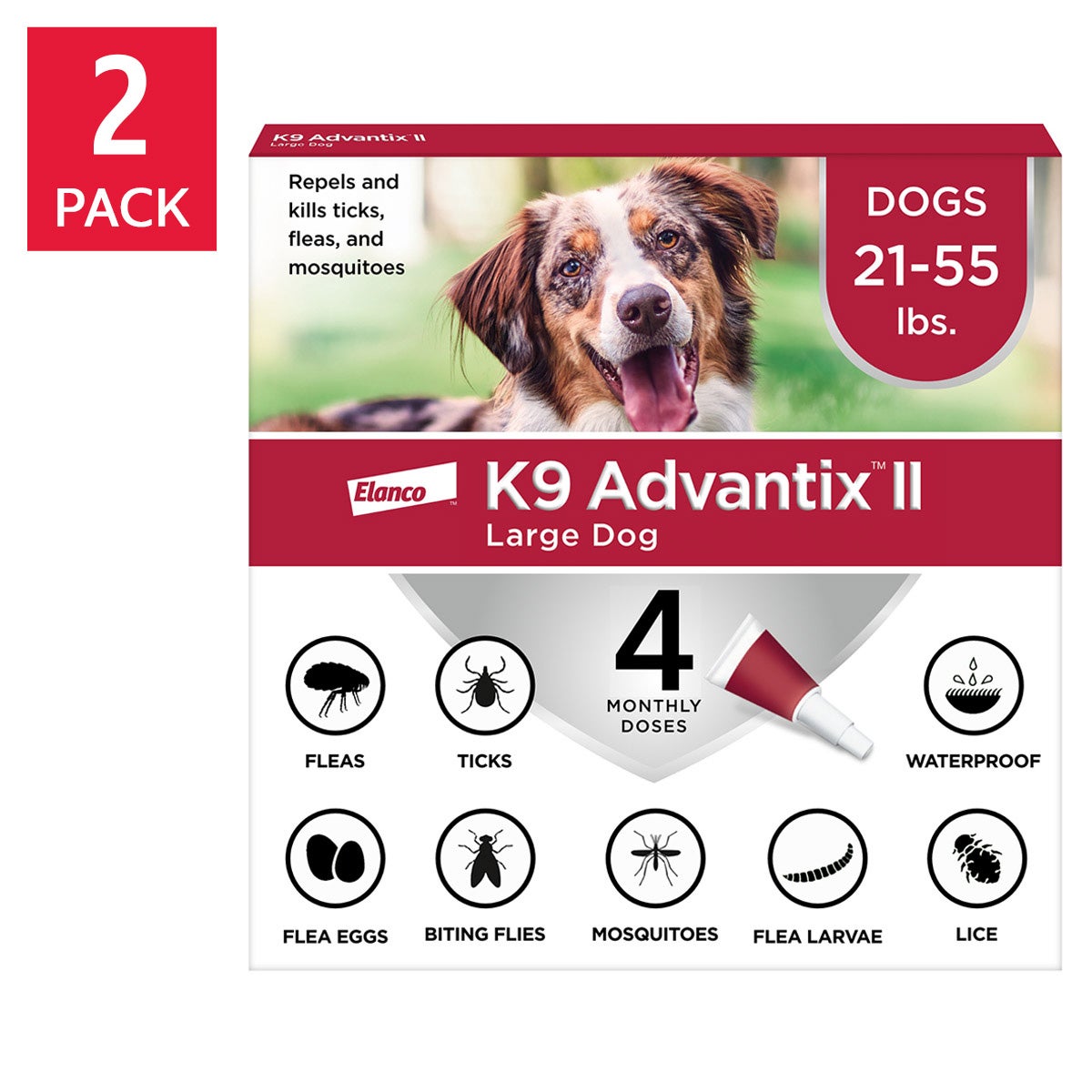 K9 Advantix II flea and tick topical treatment for dogs 21-55 lbs